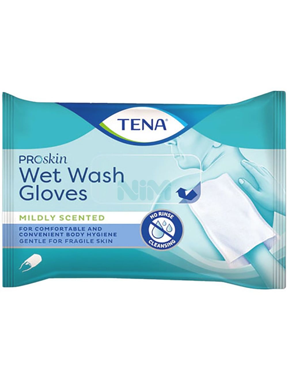 Manopole saponate TENA ProSkin Wet Wash Gloves per Igiene Senza Risciacquo