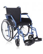 Carrozzina per disabili pieghevole in Acciaio verniciato Blu Seduta 40 cm