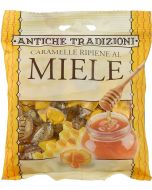 Caramelle Ripiene al Miele 'Antiche Tradizioni', dolcetti senza glutine con il 20% di miele naturale, perfetti per una pausa dolce e salutare.