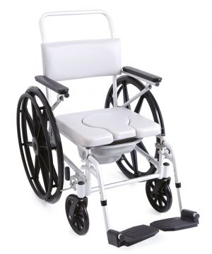 Sedia wc per disabili con ruote grandi e portata 110kg