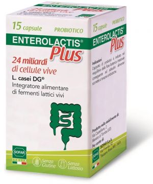 Enterolactis Plus Probiotico per l'Intestino 15 capsule