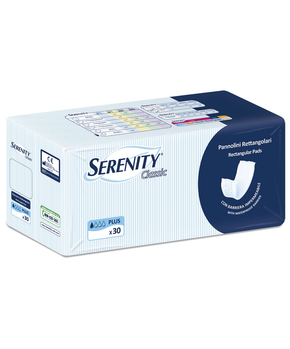 Serenity Classic Pannolone rettangolare con barriera, confezione 30pz